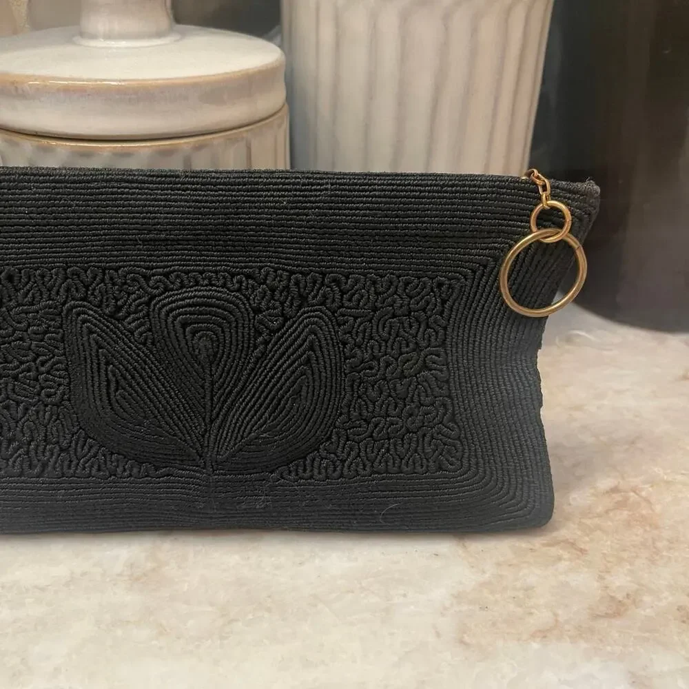 Vintage Cordecraft art deco cocktail bag clutch black